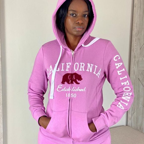 KaylaSim California Purple Zip Up Outfits for Women Sportswear TrackSuit Size L - Picture 3 of 5